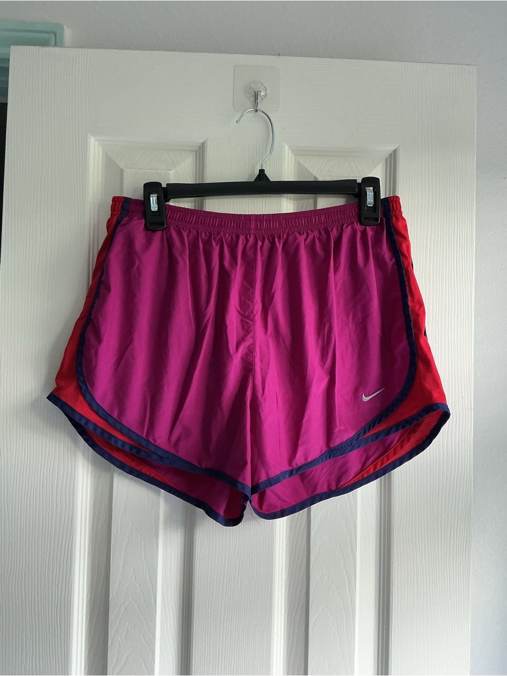 Nike Women's Magenta Running Shorts with Red Panels
